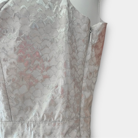 Kensie Silver Metallic Patterned Sleeveless Fit & Flare Mini Dress Size Small - Picture 6 of 10
